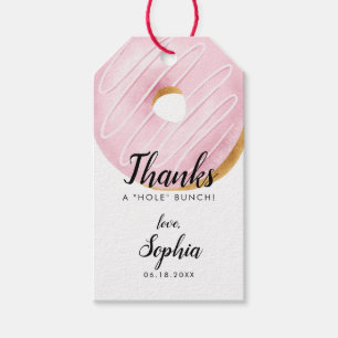 Bedankt een hele bos donut verjaardagsfeestje cadeaulabel