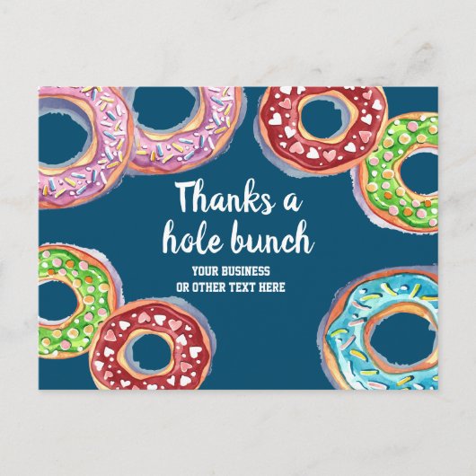 Bedankt een hoes donuts gepersonaliseerd briefkaart (Voorkant)