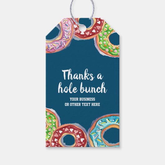 Bedankt een hoes donuts gepersonaliseerd cadeaulabel (Voorkant)