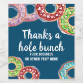 Bedankt een hoes donuts gepersonaliseerd wijn etiket (Enkel label)