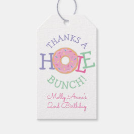 Bedankt een Hole Bunch Donut Meisje Verjaardagsgun Cadeaulabel