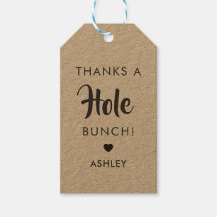 Bedankt een Hole Bunch, Doughnut Holes Label, Kraf Cadeaulabel