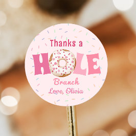 Bedankt Een Hole Bunch Roze Donut Verjaardag Stick Ronde Sticker
