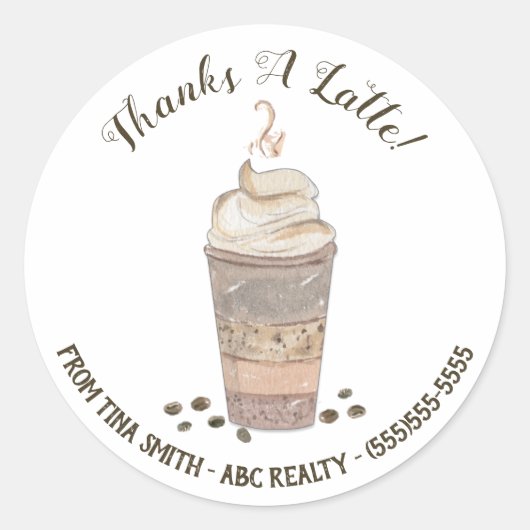 Bedankt een koffie-Pop door Ronde Sticker (Voorkant)