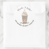 Bedankt een koffie-Pop door Ronde Sticker (Tas)