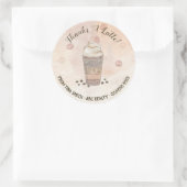 Bedankt een koffie-Pop door Ronde Sticker (Tas)