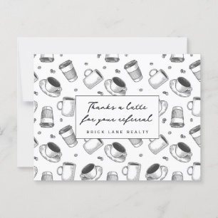 Bedankt een Latere Verwijzing Real Estate Business Briefkaart