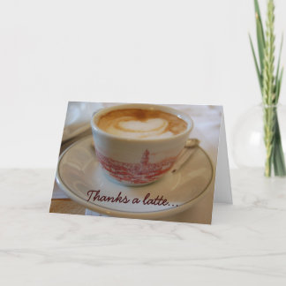 Bedankt een latte appreciatie wenskaart