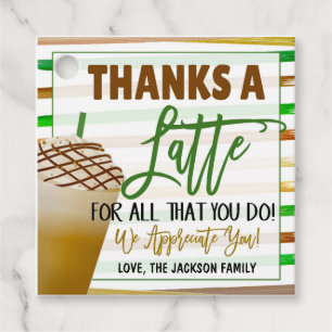 Bedankt Een latte cadeau Label