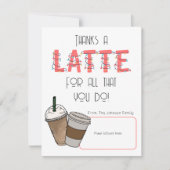 Bedankt een Latte Gift Kaart Houder (Voorkant)