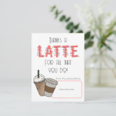 Bedankt een Latte Gift Kaart Houder (Staand voorkant)