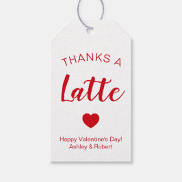 Bedankt een Latte Koffee-Labels voor Valentijnsdag Cadeaulabel