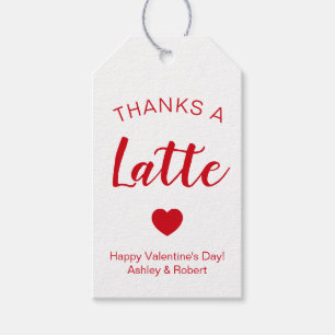 Bedankt een Latte Koffee-Labels voor Valentijnsdag Cadeaulabel