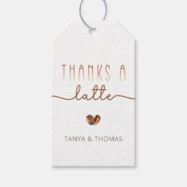 Bedankt een latte koffie Baby shower dank u Cadeaulabel