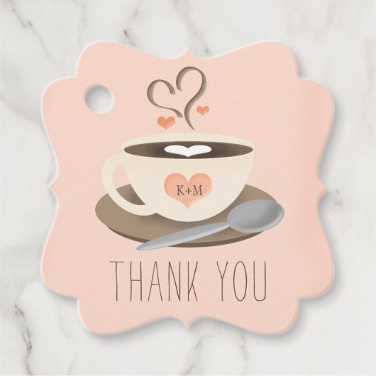 Bedankt een latte koffie bruiloft douche dank u bedankjes labels (Voorkant)