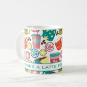 Bedankt Een latte koffie en donuts waardering Koffiemok (Voorkant links)