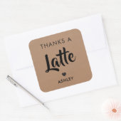 Bedankt een latte labels, koffie stickers, kraft vierkante sticker (Envelop)