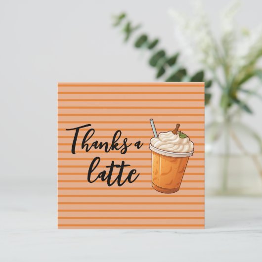 Bedankt een latte pompoenkoffie (Staand voorkant)