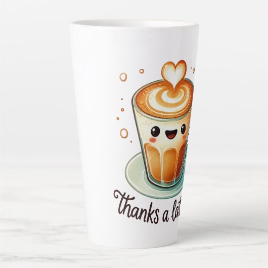 Bedankt een Latte Pun Latte Mok (Voorkant)