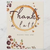 Bedankt Een Latte Rustic Coffee Theme Baby shower (Voorkant)