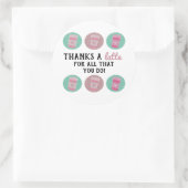 Bedankt een Latte Teacher Appreciation Gift Ronde Sticker (Tas)