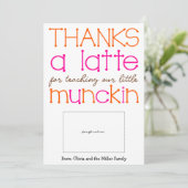 Bedankt een latte Teacher Appreciation Kaart (Staand voorkant)