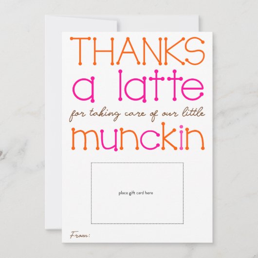 Bedankt een latte Teacher Appreciation Kaart (Voorkant)
