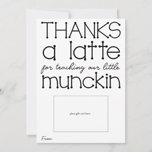 Bedankt een latte vakantie leraar waardering Kaart (Voorkant)