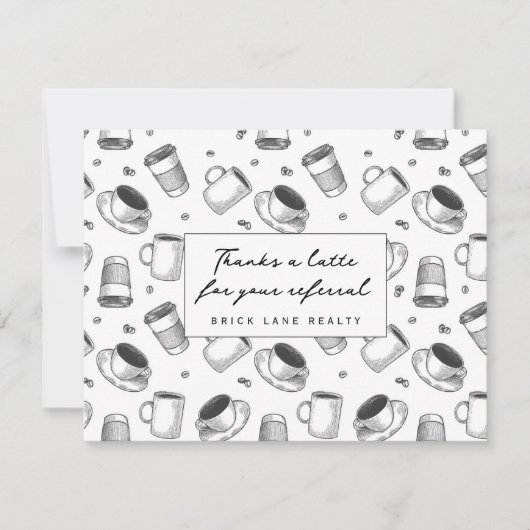 Bedankt een latte voor uw doorverwijzing naar zake (Voorkant)