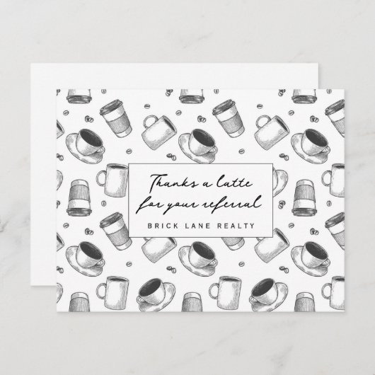 Bedankt een latte voor uw doorverwijzing naar zake (Voorkant / Achterkant)