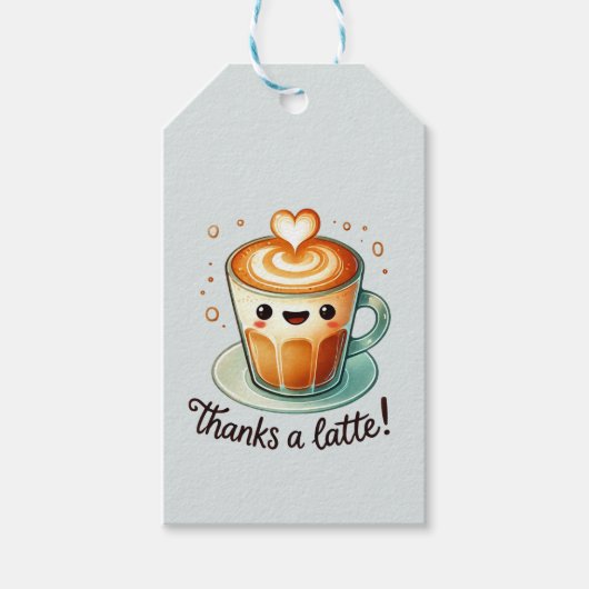 Bedankt een Latte woordspeling Cadeaulabel (Voorkant)