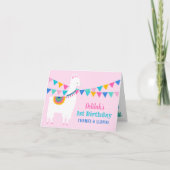 Bedankt een Llama Roze Verjaardagsfeest Bedankt (Voorkant)