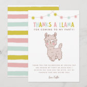 Bedankt Een Llama Schattige Kinderverjaardagsfeest (Voorkant / Achterkant)