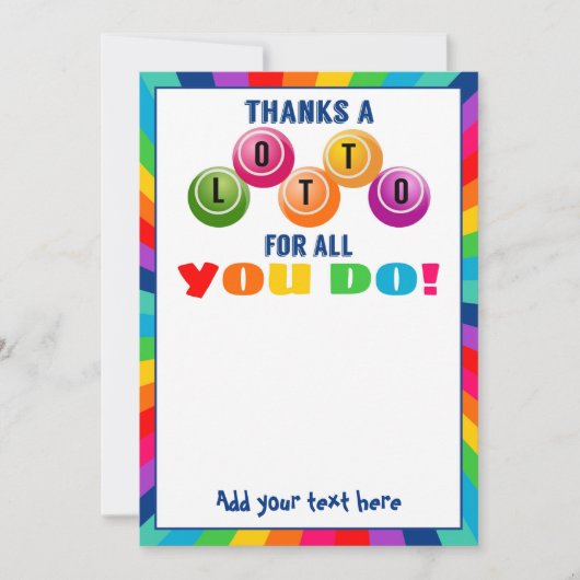 bedankt een Lotto voor alles wat je doet vrijwilli Kaart (Voorkant)