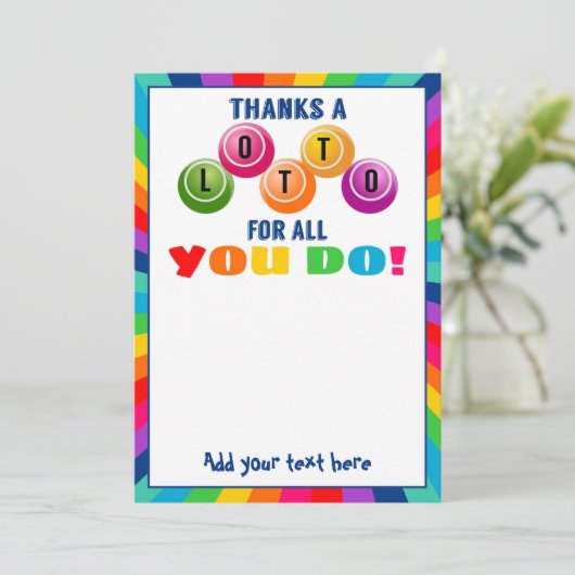 bedankt een Lotto voor alles wat je doet vrijwilli Kaart (Staand voorkant)
