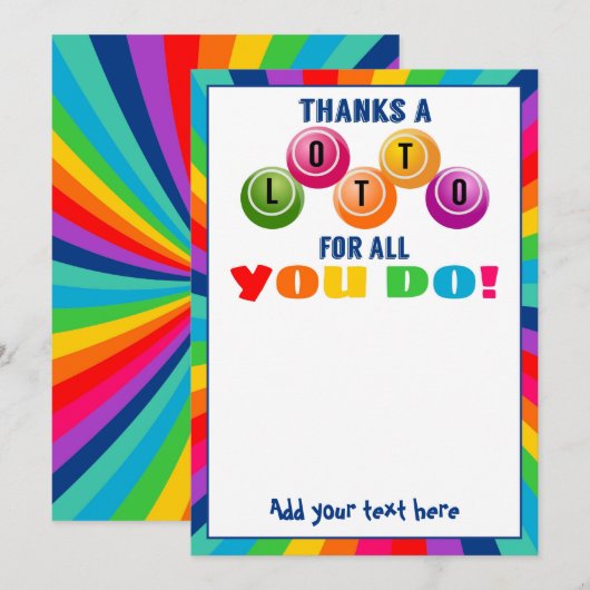 bedankt een Lotto voor alles wat je doet vrijwilli Kaart (Voorkant / Achterkant)