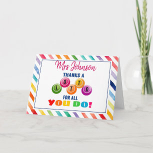 bedankt een Lotto voor alles wat je vrijwilligersw Kaart