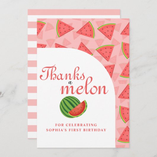 Bedankt Een Meloen 1e Verjaardag Watermeloen (Voorkant / Achterkant)