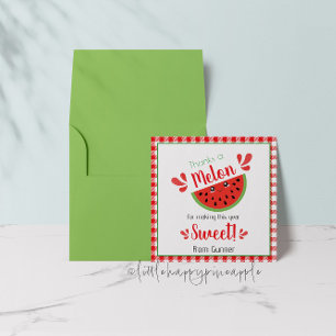 Bedankt een meloen bedankje kaart