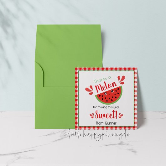 Bedankt een meloen bedankje kaart