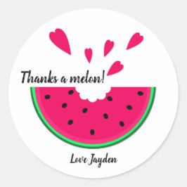 Bedankt een meloen! Gepersonaliseerd. Melon en har Ronde Sticker