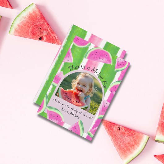 Bedankt een Meloen Platte Bedankkaart