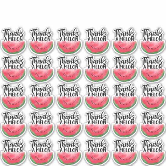 Bedankt een Meloen Quote Rode Watermeloen Waterver Sticker (Voorkant)