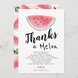 Bedankt een Melon Baby shower Hartelijk dank Kaart