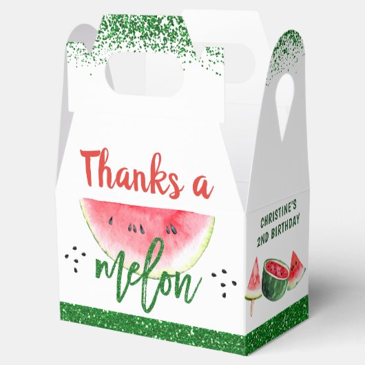 Bedankt een Melon Sweet Watermelon Birthday Dank j Bedankdoosjes (Geopend)