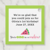 Bedankt Een Melon Watermeloen Birthday Dank je Bedankjes Labels (Achterkant)