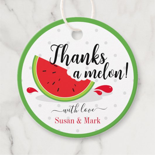 Bedankt een Melon Watermeloen Dank je Label (Voorkant)