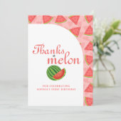 Bedankt een Melon Watermelon Flat Dank u Card (Staand voorkant)