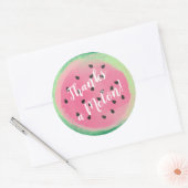 Bedankt een Melon Waterverf Watermeloen script Ronde Sticker (Envelop)