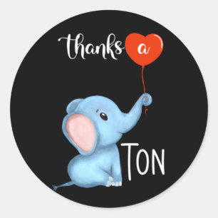 bedankt een Thanksgiving van de olifant Ronde Sticker